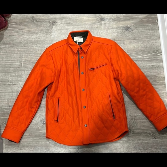 rag & bone Other - Rag & Bone Small Orange Quilted Shirt Jacket
